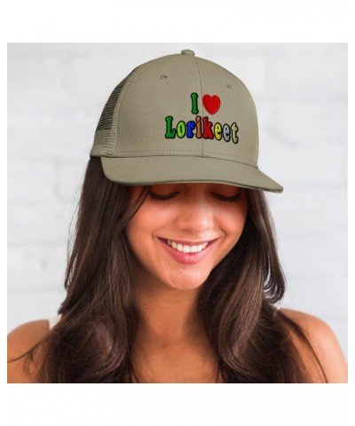 Custom Trucker Hat Baseball Cap I Love Lorikeet Birds Bird Cotton Nature Dad Hats for Men & Women Navy Design Only $11.44 Bas...