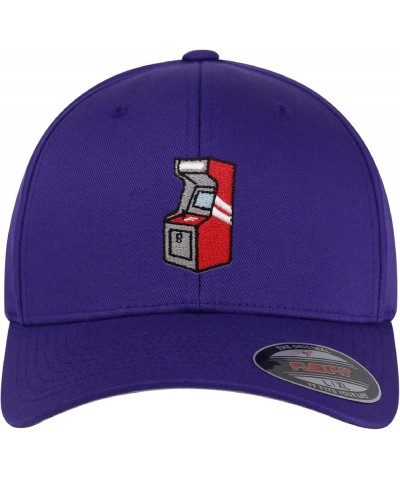 Flexfit Retro Game Machine Embroidered Baseball Cap Funny Purple $14.09 Baseball Caps