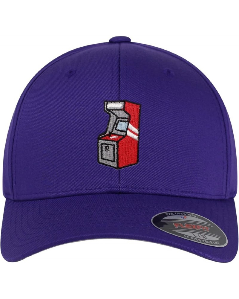 Flexfit Retro Game Machine Embroidered Baseball Cap Funny Purple $14.09 Baseball Caps