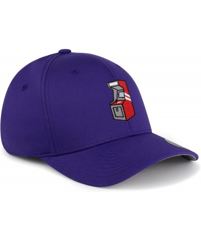 Flexfit Retro Game Machine Embroidered Baseball Cap Funny Purple $14.09 Baseball Caps