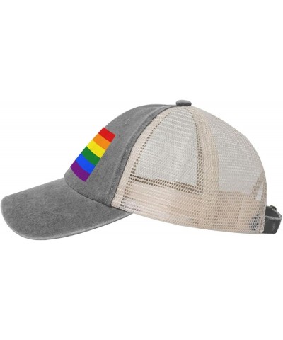 Equatorial Guinea Rainbow Flag Baseball Cap Women Men Mesh Back Hats Vintage Cowboy Hat Dad Caps Gray $11.59 Cowboy Hats