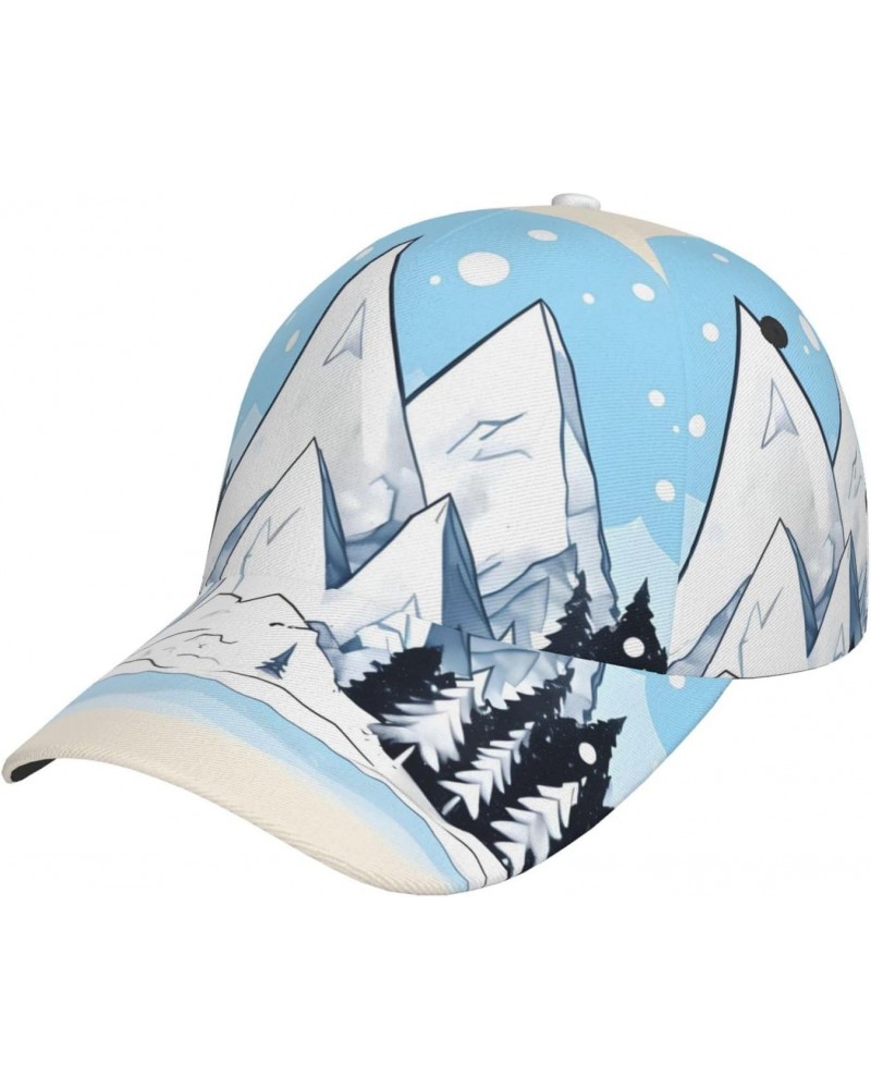 Snow-Capped Mountains Fashionable Sports Baseball Cap with Stable Structure and Good Sunshade Effect Suitable for Sports Outd...