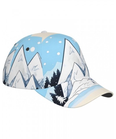 Snow-Capped Mountains Fashionable Sports Baseball Cap with Stable Structure and Good Sunshade Effect Suitable for Sports Outd...