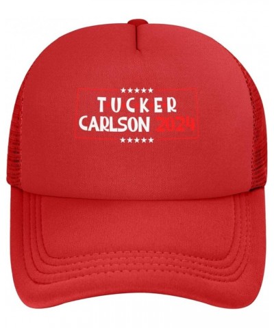 Tucker Carlson 2024 Men's Baseball Hat Original Snapback Cap Adjustable Red $11.02 Baseball Caps