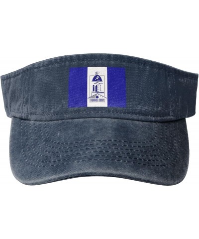 Cabarrus County Flag Sun Hat Sun Visor Hats for Women Men Baseball Cap Golf Hats Navy Blue $14.20 Visors