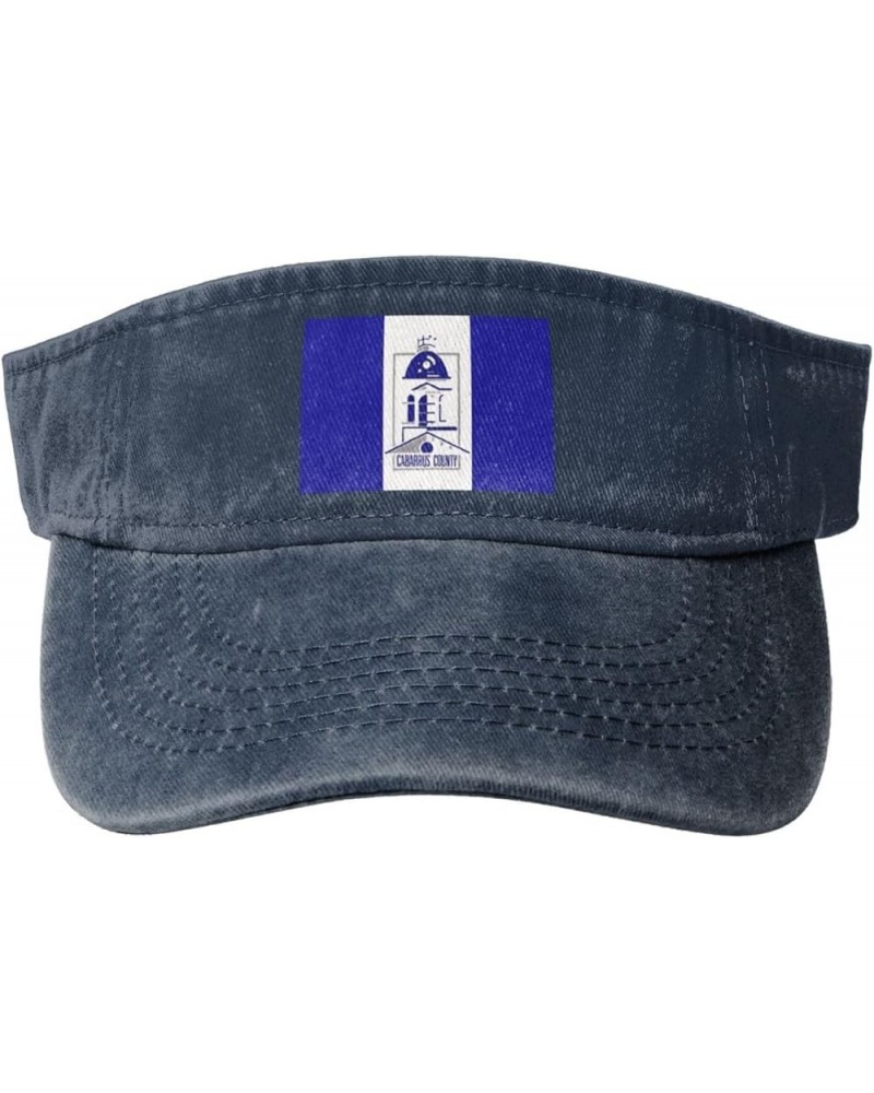 Cabarrus County Flag Sun Hat Sun Visor Hats for Women Men Baseball Cap Golf Hats Navy Blue $14.20 Visors