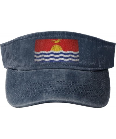 Flag of Kiribati Sun Visor Hats for Women Men Sun Hat Vintage Golf Hat Adjustable Baseball Cap Navy Blue $10.15 Visors