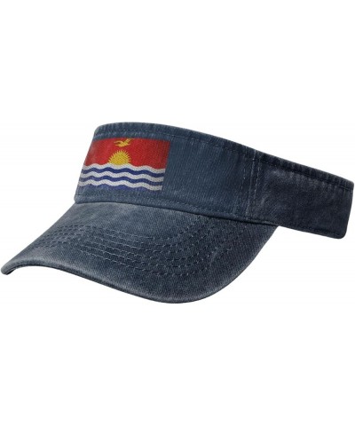 Flag of Kiribati Sun Visor Hats for Women Men Sun Hat Vintage Golf Hat Adjustable Baseball Cap Navy Blue $10.15 Visors