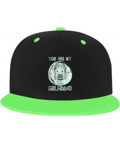 You are My Girlfriend Baseball Cap for Men Women Snapback Hat Adjustable Flat Bill Hats Green $10.38 Baseball Caps