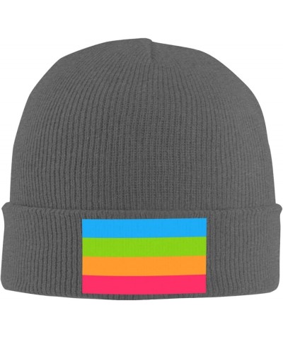 Panromantic Pride Flag LGBTQ Cozy Knitted Hat for Winter - Warm Comfort Black Deep Heather $11.15 Skullies & Beanies