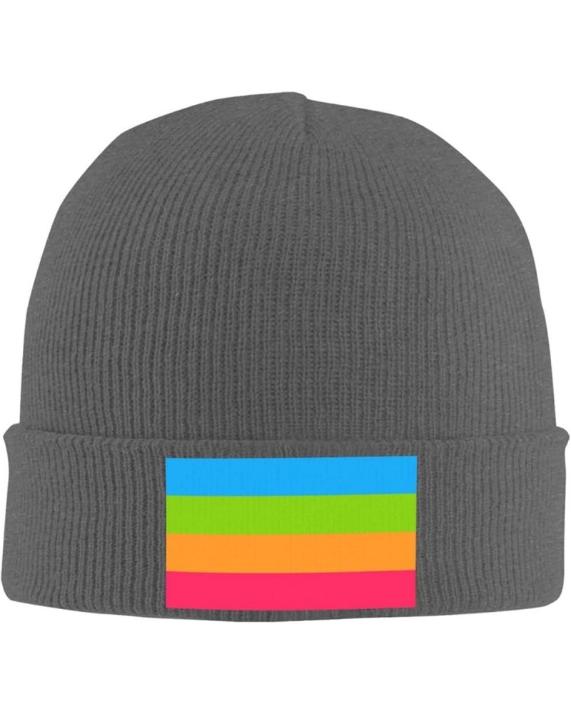 Panromantic Pride Flag LGBTQ Cozy Knitted Hat for Winter - Warm Comfort Black Deep Heather $11.15 Skullies & Beanies