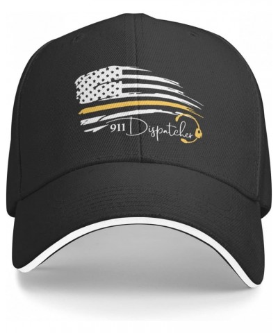 Number 911 Dispatcher Thin Gold Yellow Line Dispatch American Flag Baseball Golf Cap Casquette Outdoor Trucker Hats Adjustabl...