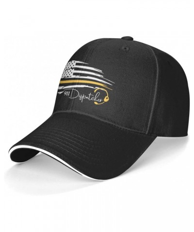 Number 911 Dispatcher Thin Gold Yellow Line Dispatch American Flag Baseball Golf Cap Casquette Outdoor Trucker Hats Adjustabl...