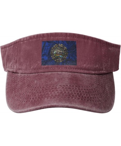 Silk Style Flag of New Hampshire Sun Hat Sun Visor Hats for Women Men Baseball Cap Golf Hats Red $14.20 Visors