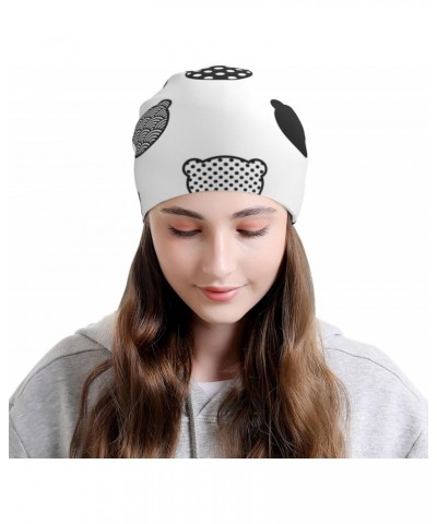 Cute Bear Women Beanie Winter Warm Beanies Men Casual Skullies Outdoor Black $26.31 Skullies & Beanies