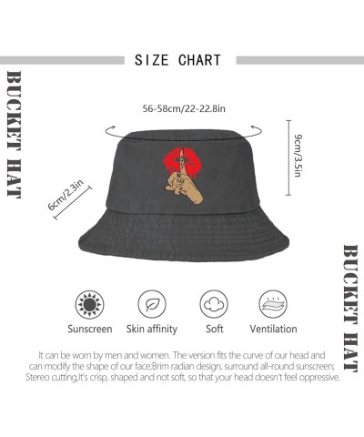 Hi! Lady! Shut One's Mouth Bucket Hats Bucket Hat Flodable Women Hats for Vacation Accessories for Fishing Must Wash Black $1...