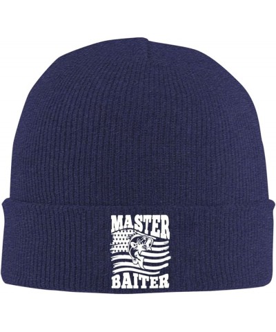 Fishing Master Baiter Men Women Beanie Cap Winter Hat Knit Cap Skull Cap Navy Blue $10.70 Skullies & Beanies