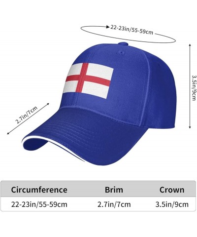 Flag of England Baseball Cap Sandwich Brim Hats for Men Women Adjustable Caps Blue $12.85 Baseball Caps