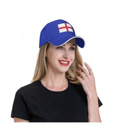 Flag of England Baseball Cap Sandwich Brim Hats for Men Women Adjustable Caps Blue $12.85 Baseball Caps