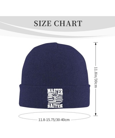 Fishing Master Baiter Men Women Beanie Cap Winter Hat Knit Cap Skull Cap Navy Blue $10.70 Skullies & Beanies