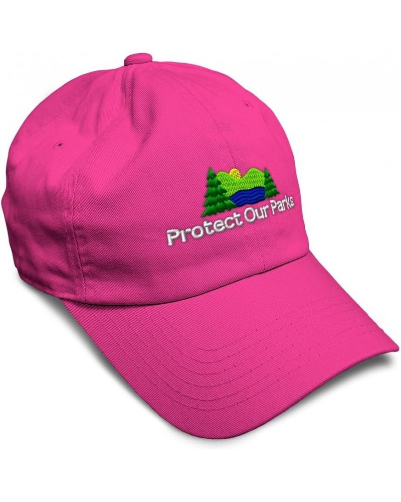 Soft Baseball Cap Protect Our Parks Cotton Dad Hats for Men & Women Hot Pink $12.32 Baseball Caps