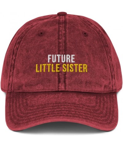 Future Little Sister Hat (Embroidered Vintage Cotton Twill Cap) Little Sister Apparel Maroon $17.59 Baseball Caps