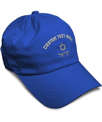 Soft Baseball Cap Hebrew Israel Star of David A Embroidery Symbols Cotton Dad Hats for Men & Women Royal Blue Personalized Te...