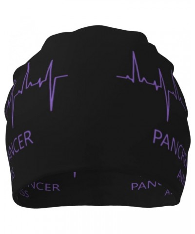 Pancreatic Cancer Awareness Beanie Skull Cap Warm Knit Slouchy Hat for Women Men Black $10.85 Skullies & Beanies