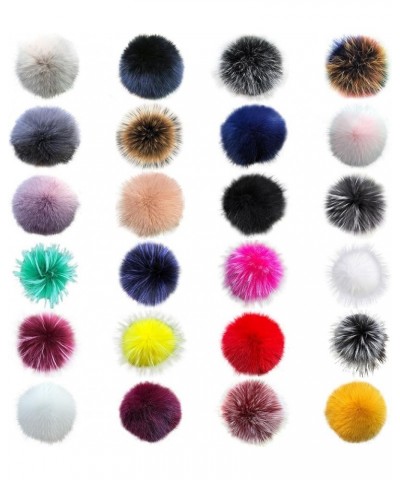 5.91 inch Artificial Fur Pompom, Faux Raccoon Fur Pompoms with Button for Beanies DIY Fur Accessories 06 $11.26 Skullies & Be...