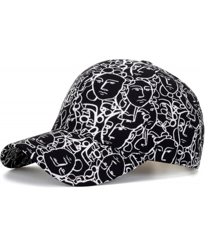 Baseball Cap for Cats Fashion Women Men Sport Prints Breathable Beach Baseball Cap Hip Hop Hat Sun Hat Black $7.59 Visors