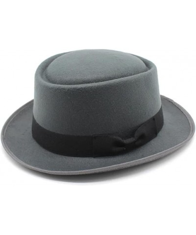 Classic Autumn Winte Soft Felt Pork Pie Hat Brim Jazz Hat for Men Women Vintage Church Hat Brown $17.34 Fedoras