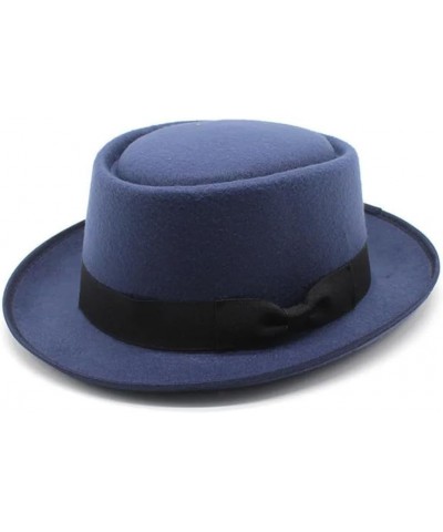 Classic Autumn Winte Soft Felt Pork Pie Hat Brim Jazz Hat for Men Women Vintage Church Hat Brown $17.34 Fedoras