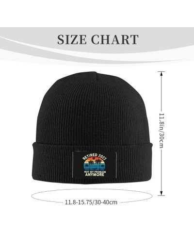 Retired 2023 Not My Problem Anymore Funny Gift Beanie Hat Men Knit Skull Cap Women Knitted Hat Slouchy Hat Black Black $10.81...