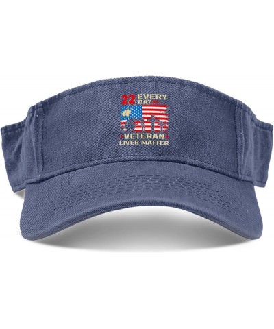 Veterann Livess Matter Visor for Men Caps Sun Visor Hat for Teens Running Cap Packable Veterans Day Sun Caps Navy $10.19 Visors