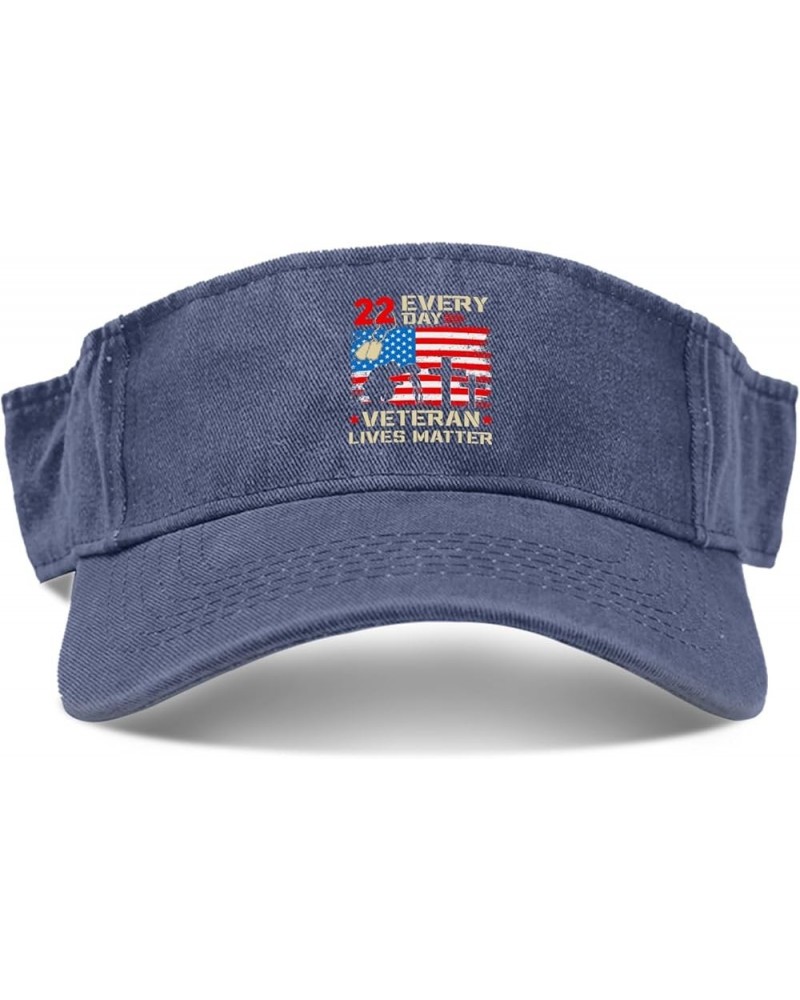 Veterann Livess Matter Visor for Men Caps Sun Visor Hat for Teens Running Cap Packable Veterans Day Sun Caps Navy $10.19 Visors