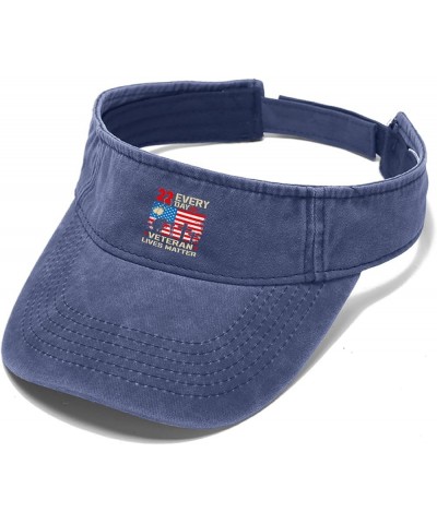 Veterann Livess Matter Visor for Men Caps Sun Visor Hat for Teens Running Cap Packable Veterans Day Sun Caps Navy $10.19 Visors