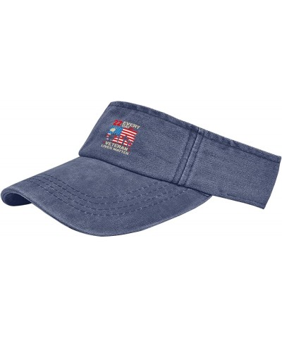 Veterann Livess Matter Visor for Men Caps Sun Visor Hat for Teens Running Cap Packable Veterans Day Sun Caps Navy $10.19 Visors