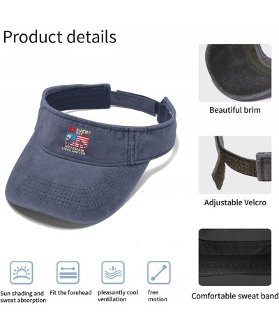 Veterann Livess Matter Visor for Men Caps Sun Visor Hat for Teens Running Cap Packable Veterans Day Sun Caps Navy $10.19 Visors