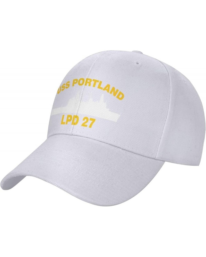 USS Portland LPD 27 Flag Baseball Caps-Denim Hats Cowboy Knit hat Fisherman's hat White $15.22 Baseball Caps