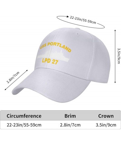 USS Portland LPD 27 Flag Baseball Caps-Denim Hats Cowboy Knit hat Fisherman's hat White $15.22 Baseball Caps