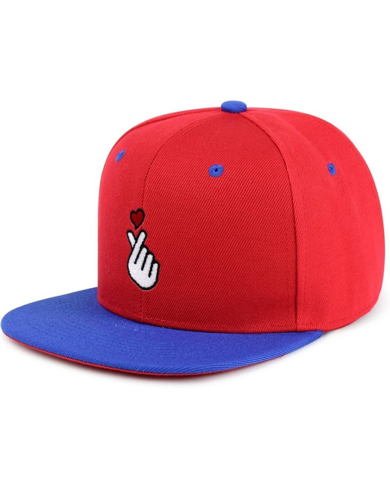 Korean Heart Finger Hip-Hop Snapback Hat Embroidered Baseball Cap Korea Sign 58. Red/Blue $12.49 Baseball Caps