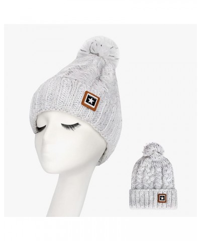 Women's Rib Knit Cap All- Knitted Plush Warm Cute Hat Cycling Baseball Caps White $11.33 Rain Hats