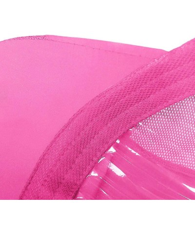 Outdoor Sun Mesh Hat Hat Quick-Dry Sunscreen Collapsible Baseball Cap Adult Baseball Caps Baseball Dad Cap Hot Pink $7.39 Bas...