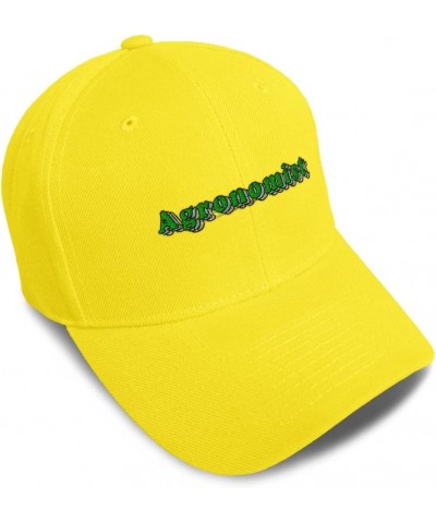 Baseball Cap Agronomist Production Acrylic Soil Dad Hats for Men and Women Yellow Design Only $12.96 Baseball Caps