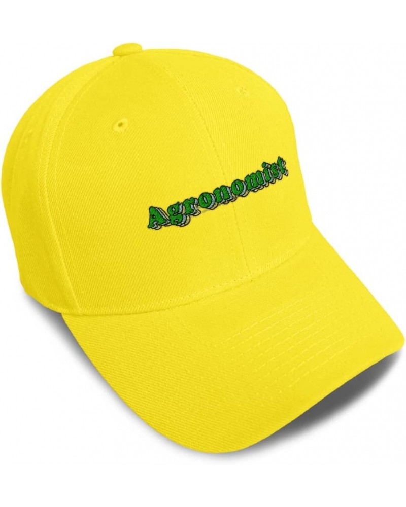 Baseball Cap Agronomist Production Acrylic Soil Dad Hats for Men and Women Yellow Design Only $12.96 Baseball Caps