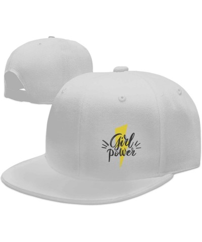 Girl Power Snapback Hat Baseball Cap for Men Women Hip Hop Style Flat-Brimmed Hats White $12.23 Baseball Caps