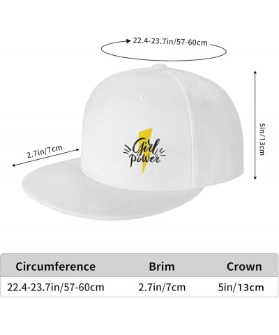 Girl Power Snapback Hat Baseball Cap for Men Women Hip Hop Style Flat-Brimmed Hats White $12.23 Baseball Caps