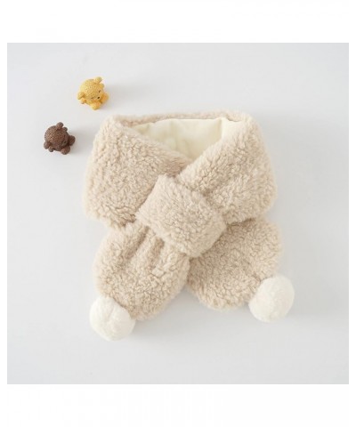 Mens Scarf Cotton Children Plush Scarf Scarf Warm Wool Imitation Scarf Artificial Wool Scarf Beige $8.36 Scarves