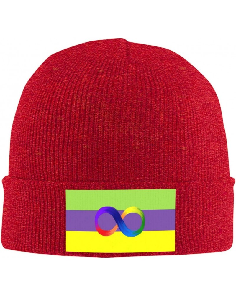 Autistic Fruiti Pride Flag Beanie Hat Skull Knit Warm Cap Women Men Soft Stretch for Winter3 Red $16.18 Skullies & Beanies