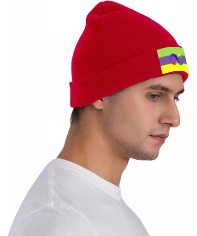 Autistic Fruiti Pride Flag Beanie Hat Skull Knit Warm Cap Women Men Soft Stretch for Winter3 Red $16.18 Skullies & Beanies